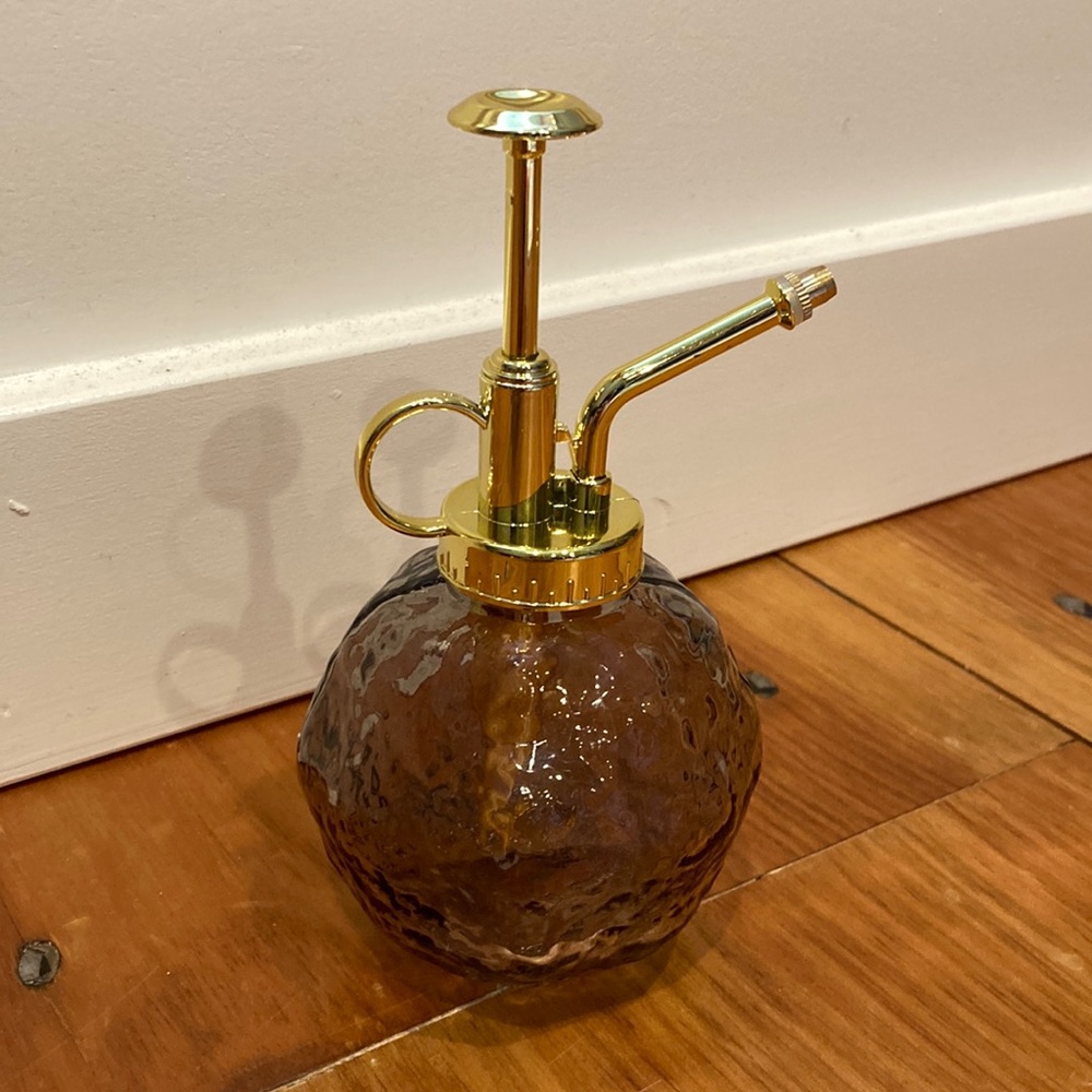GLASS BULB SPARY BOTTLE Colored Glass Gold Hardware Perfume Refillable